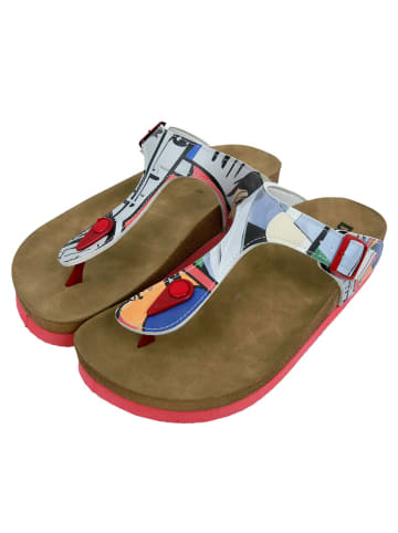 Dogo Lila Zehentrenner Sandalen - Cubic Faces 40 in Mehrfarbig
