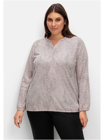 sheego Langarmshirt in rosé gemustert