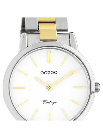 Oozoo Analog-Armbanduhr Oozoo Vintage Series silber, gold klein (ca. 30mm)