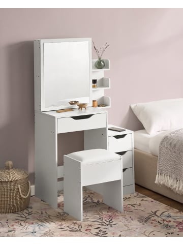 Beliani Schminktisch GATINEAU in Weiß - (W) 76 x (H) 132 x (L) 40 cm