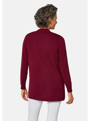 GOLDNER Langarm Feinstrick-Cardigan in dunkelrot
