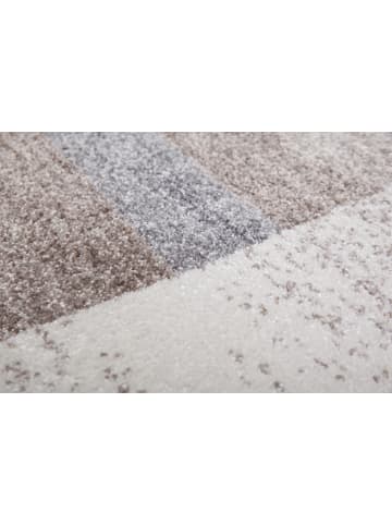 Kayoom Kurzflor Teppich Falkland in beige - silber - rechteckig