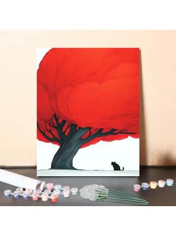 ARTNANAS DIY Malen nach Zahlen Set-"Roter Baum" 