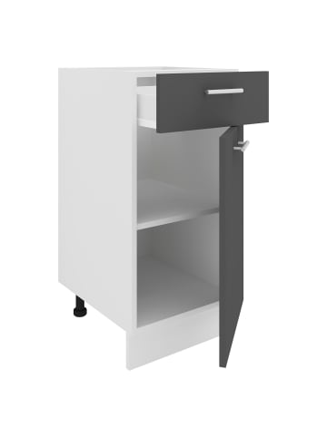 VCM  Küchenschrank B 40 cm Unterschrank Schublade Esilo in Weiß / Anthrazit