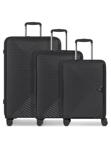 March15 Trading Gotthard Edition 4 Rollen Kofferset 3-teilig in black metallic