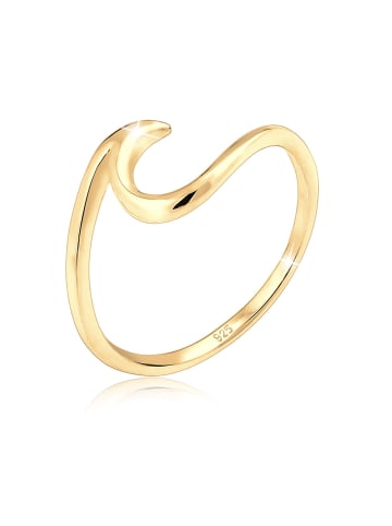 Elli Ring 925 Sterling Silber Wellen in Gold