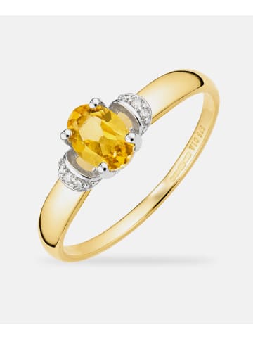 Diamant L'éternel Ring, mit Citrin, 375 Gelbgold