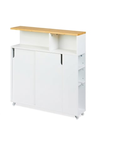 Nischenschrank in Weiß/ Natur - (B)17 x (H)79 x (T)75 cm