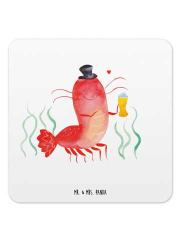 Mr. & Mrs. Panda Untersetzer für Gläser Hummer Weizen ohne Spruch in Weiß