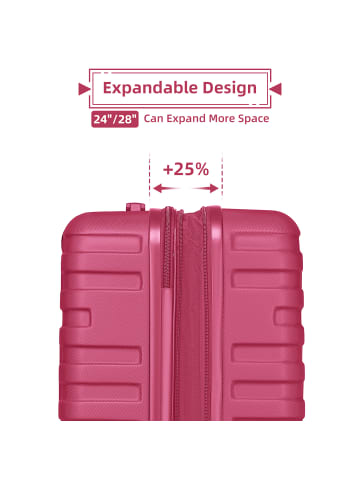 ABRIHOME Koffer set mit Reisetaschen und TSA-Schloss in Rot