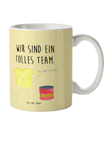 Mr. & Mrs. Panda Trinklernbecher Toast Marmelade mit Spruch in Gelb Pastell