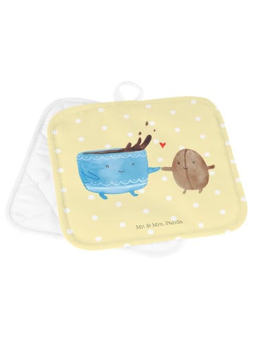 Mr. & Mrs. Panda Topfuntersetzer Kaffee Bohne ohne Spruch in Gelb Pastell