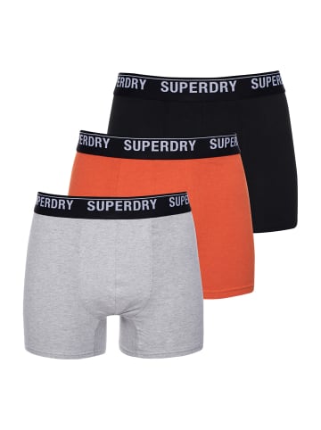 Superdry Boxershort 3er Pack in Schwarz/Grau/Orange