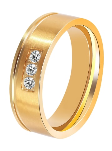 Adeliás Damen Ring aus Edelstahl in gold