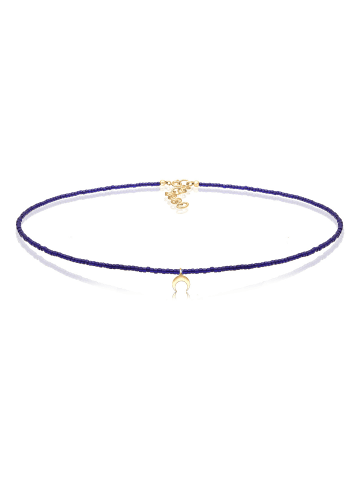 Elli Halskette 925 Sterling Silber Astro, Halbmond in Blau