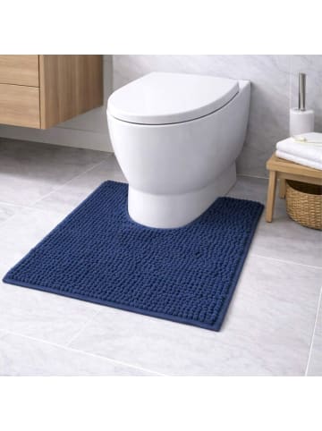 WohnDirect Badematte mit WC Ausschnitt PARIS in Dunkelblau