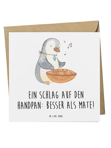Mr. & Mrs. Panda Einladungskarte Handpan Zauber mit Spruch in Weiß