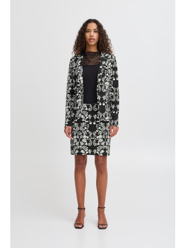 ICHI IHKATE PRINT BL23 regular fit in Black Flower aop