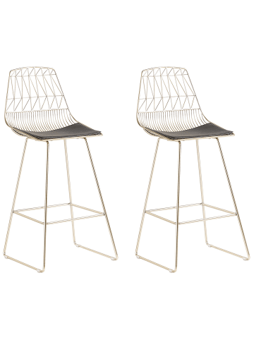 Beliani 4er-Set Barhocker PRESTON in Gold/Schwarz