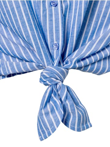 Marie Lund Bluse in blau weiß