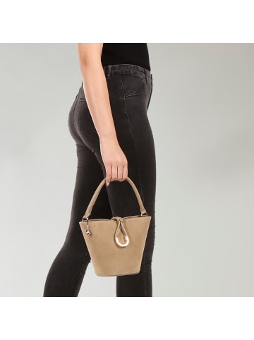 Florence Florence Handtasche Leder taupe, beige ca. 23cm