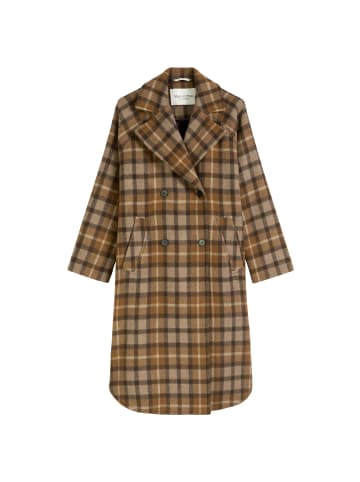 Marc O'Polo Karierter Mantel relaxed in Dark Brown