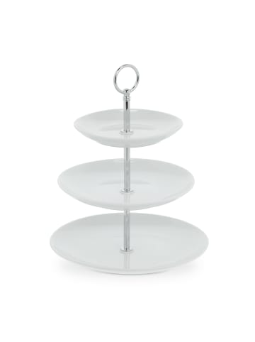 relaxdays Etagere in Weiß - (H)23 x Ø18 cm