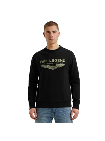 PME Legend Pullover CREWNECK LOGO CARRIER in Schwarz
