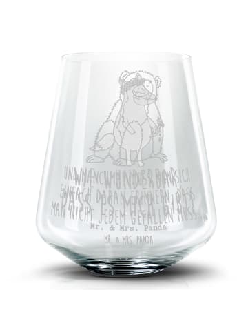 Mr. & Mrs. Panda Trinkglas Affe mit Spruch in Transparent