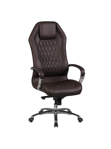 FineBuy Bürostuhl in Braun / Leder / 70x67x136