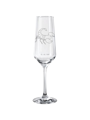 Mr. & Mrs. Panda Champagnerglas Sternzeichen Skorpion ohne Spruch in Transparent
