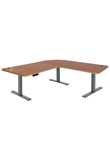 MCW Eck-Schreibtisch D40, Braun Struktur, anthrazit-grau