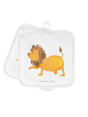 Mr. & Mrs. Panda Topfuntersetzer Sternzeichen Löwe ohne Spruch in Weiß