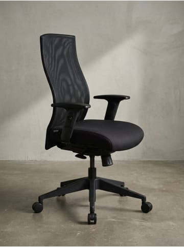 KADIMA DESIGN Bürostuhl | Stoff, Schwarz, Armlehne, Polsterung, 120kg