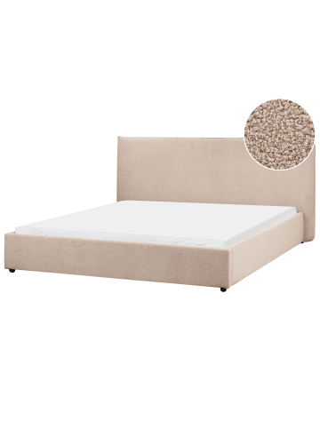 Beliani Doppelbett LAVAUR in Beige - (W) 203 x (H) 100 x (L) 220 cm
