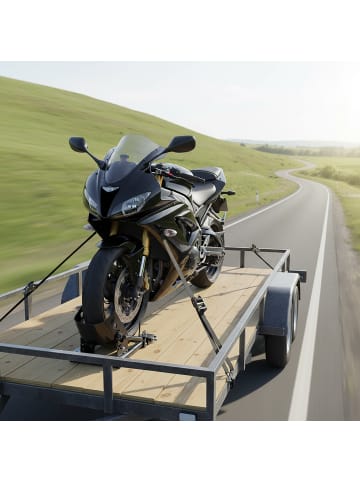 relaxdays Motorrad Ständer in Schwarz - (B)53 x (H)30 x (T)61 cm
