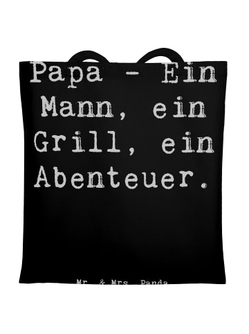 Mr. & Mrs. Panda Shopping Tasche Spruch Papa Abenteuer mit Spruch in Schwarz