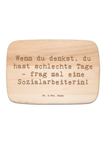 Mr. & Mrs. Panda Holz Schneidbrett Spruch Sozialarbeiterin Stärk... in Transparent