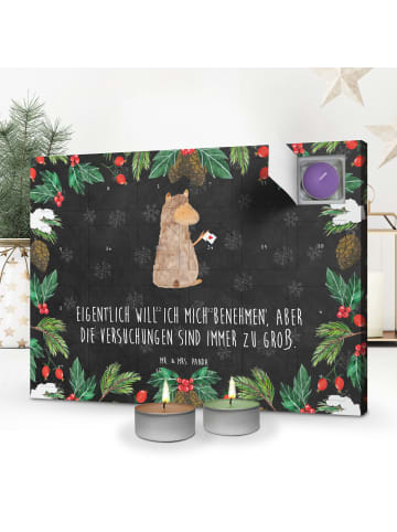 Mr. & Mrs. Panda Adventskalender Alpaka Fahne mit Spruch in Kreidetafel