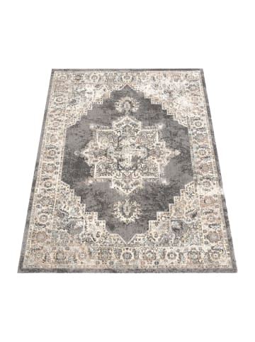 KADIMA DESIGN Outdoor Teppich Orientalisch Vintage Balkon, Terrasse in Grau