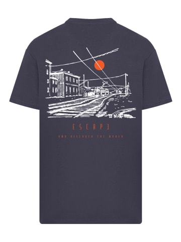 F4NT4STIC Heavy Oversize T-Shirt Oversize Escape Discover the World Town in marineblau