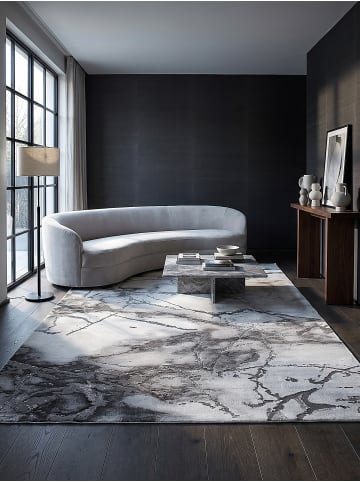 KADIMA DESIGN Teppichläufer Abstrakt pflegeleicht Wohnzimmer Schlafzimmer Flur in Grau