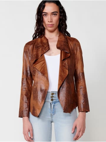 KOROSHI Jacke aus kunstleder. in braun