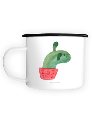 Mr. & Mrs. Panda Emaille Tasse Kaktus Mama ohne Spruch in Weiß