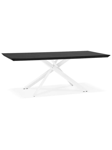 KADIMA DESIGN Designer-Esstisch mit X-förmigem Metallbein, 200x100x75 cm in Schwarz-Weiß