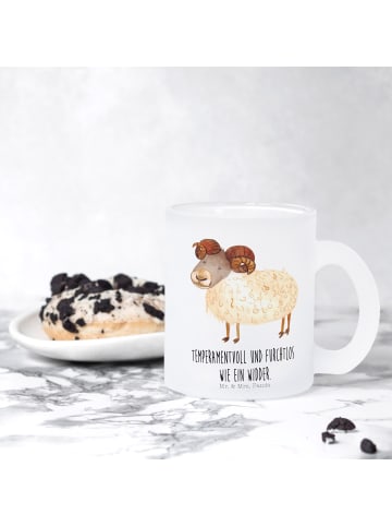 Mr. & Mrs. Panda Glühweinbecher Sternzeichen Widder mit Spruch in Transparent