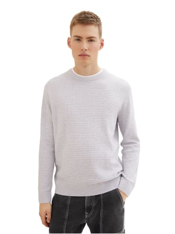 TOM TAILOR Denim Pullover STRUCTURED DOUBLELAYER in Grau