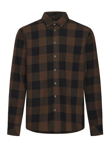 BLEND Langarmshirt mit Rundhalsausschnitt und aufgesticktem Logo in Braun-3
