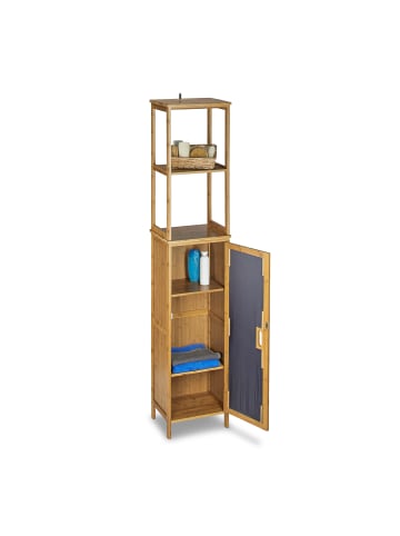 relaxdays Badregal in Natur - (B)33,5 x (H)170 x (T)28 cm