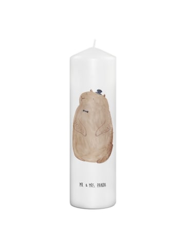 Mr. & Mrs. Panda Kerze Murmeltier ohne Spruch in Weiß